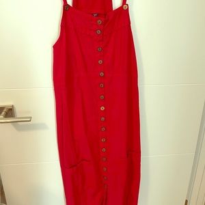 Linen midi tank dress